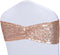 Poise3EHome Rose Gold Sequin Chair Sashes Folding Chair Covers Bow for Party Wedding Reception Decorations, 10 PCS...