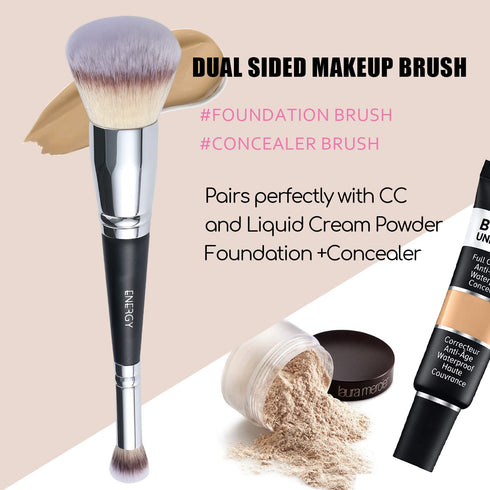 ENERGY Foundation Brushes for Liquid Foundation Makeup Brushes Dual-ended Foundation Brush Concealer Brush Under Eye Ideal for Liquid, Cream, Powd...
