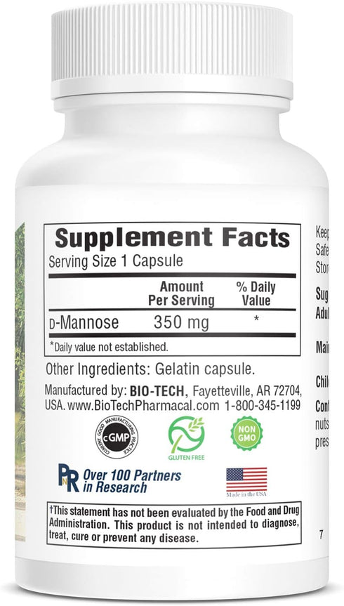 Bio-Tech Pharmacal D-Mannose, Supports Bladder and Urinary Tract Health (100 Count)...