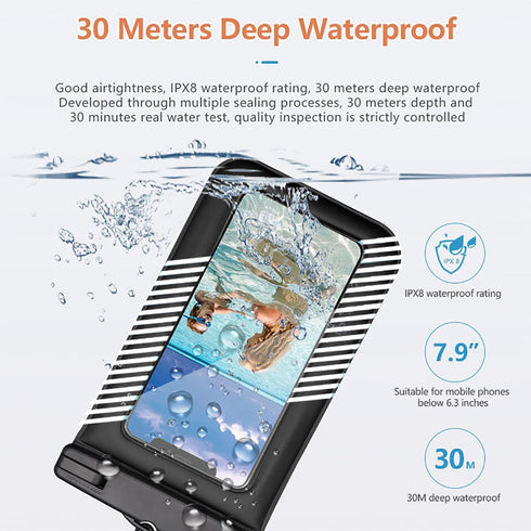 Waterproof Phone Pouch 2pcs(S+L),Waterproof Phone Lanyard Case, IPX8 Floating Waterproof Phone Case Dry Bag for iPhone 15 14 Pro 13 13 Pro Max 12 ...