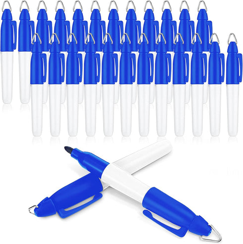 24 Pieces Mini Permanent Markers with Golf Keychain Clips for Nurses Badge Medium Point Ink Pens for Office School Nurses Supplies Outdoor Activit...