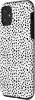 iPhone 11 Popular Dalmatian Pattern, White w Brush Stroke Black Spots Case...