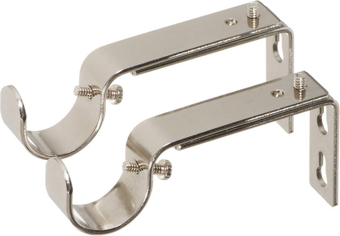Ivilon Adjustable Brackets for Curtain Rods - for 1 or 1 1/8 Inch Rods. Set of 2 - Brushed Nickel...
