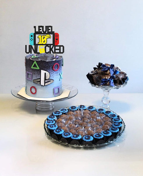Level 10th Cake Topper for Video Game Theme Gaming Party Birthday Anniversary Celebration...