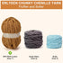 Chenille Chunky Yarn Super Bulky Soft Thick Fluffy Jumbo Giant Washable Polyester Big Yarn DIY for Arm Knit Blanket Cushion Bed Sofa Home Decor,Kh...