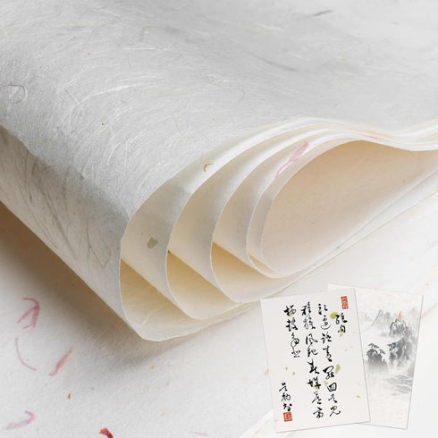 Winsing A4 Mulberry Paper 50 Sheets for Decoupage, Decorative 8.5 x 11.6inches Rice Paper for Crafts, Handmade Natural Fiber Mulberry Paper for Cr...