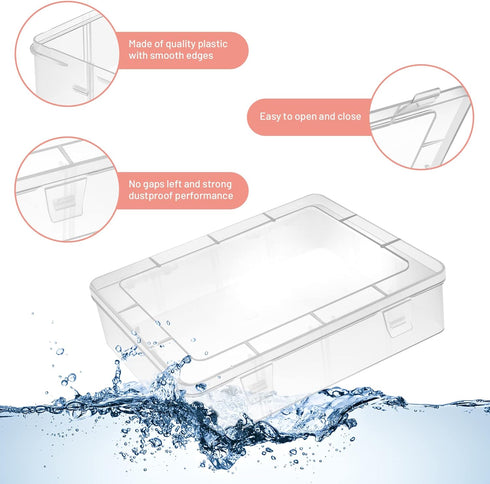 Small Plastic Storage Box, 13 Pieces Plastic Storage Cases Bead Organizers Boxes with Lid Mini Rectangles Boxes Craft Supply Case Bead Containers ...