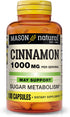 CINNAMON 1000 mg Natural Dietary Supplement Capsules by Mason 100 Ea...