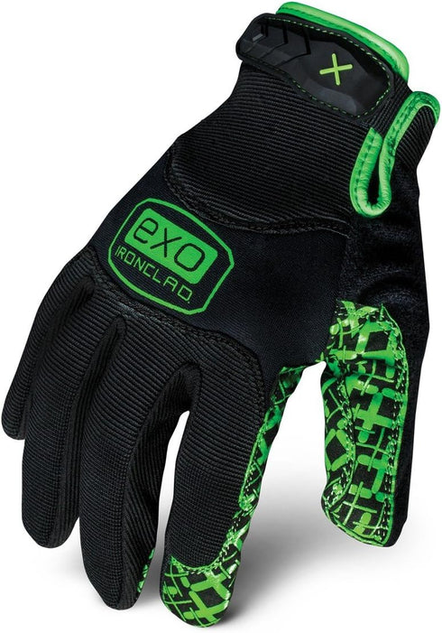 Ironclad mens Work Gloves EXO GRIP BLACK , Black & Green, Small Pack of 1 US...