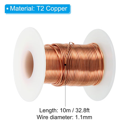 PATIKIL 99.9% Soft Copper Wire, 17Gauge/1.1mm Diameter 10m/32.8ft Spool Pure Copper Craft Wire for Jewelry Making Beading Garden Plants...