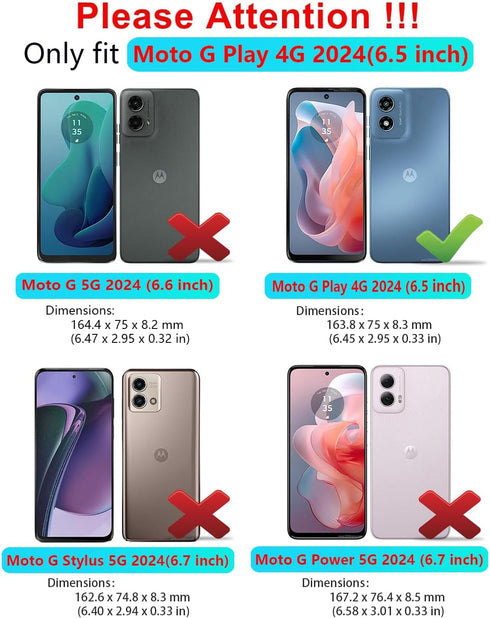 Qinmay for Motorola Moto G Play 2024 4G Case with HD Screen Protector, Moto G Play 4G 2024 Phone Case Shockproof 3-Layer Cover for Motorola Moto G...