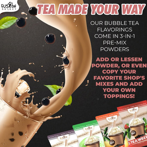 Fusion Select Mango Bubble Tea Mix - Boba Tea Flavored 3-in-1 Drink Powder with Cream & Sugar - Instant Pre-Mixed Beverage for Hot or Cold Blends ...
