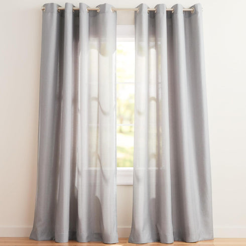 Exclusive Home Loha Linen Grommet Top Curtain Panel Pair, 54"x108", Dove Grey...