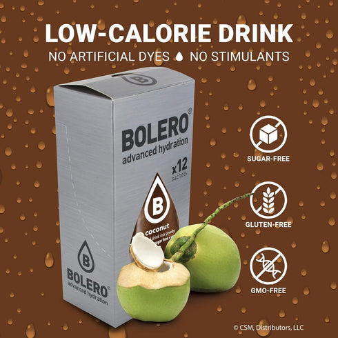 Bolero- Sugar Free Drink Mix Packets Coconut Fruit Flavors | Powdered Flavored Water Packets | 36 Small Sachet On The Go Packets...