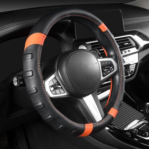 AUTOYOUTH Car Steering Wheel Cover, Anti-slip Microfiber Leather Universal Fit for Car, SUV, Truck Heavy Duty, Anti-Slip, Excellent Grip Standard ...