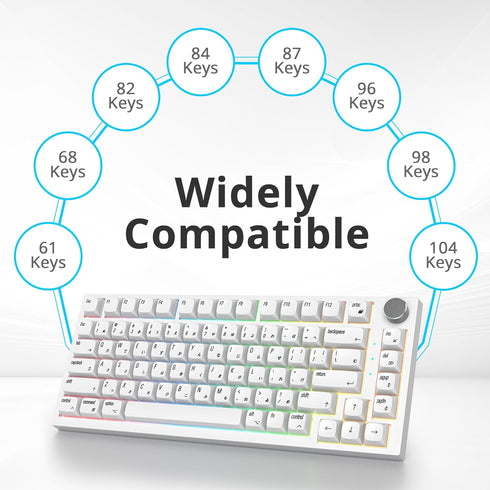 Owpkeenthy 128-Key Japanese White PBT keycaps Custom Minimalist 75 Percent XDA Keycap Set for 60% 65% 75% Fullsize MX Switches MAC Mechanical Keyb...