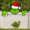 Christmas Decorations Outdoor - Fence Yard Sign with Hand Head for Holiday Christmas Fence Peeker Decorations...