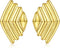 18k Gold Statement Earrings for Women Trendy, Chunky Gold Big Striped Vintage Earrings...