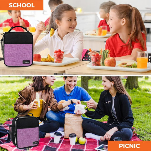 opux Premium Insulated Lunch Box, Soft School Lunch Bag for Girls Kids, Leakproof Small Lunch Pail Women Work, Reusable Compact Cooler Tote Lunchb...