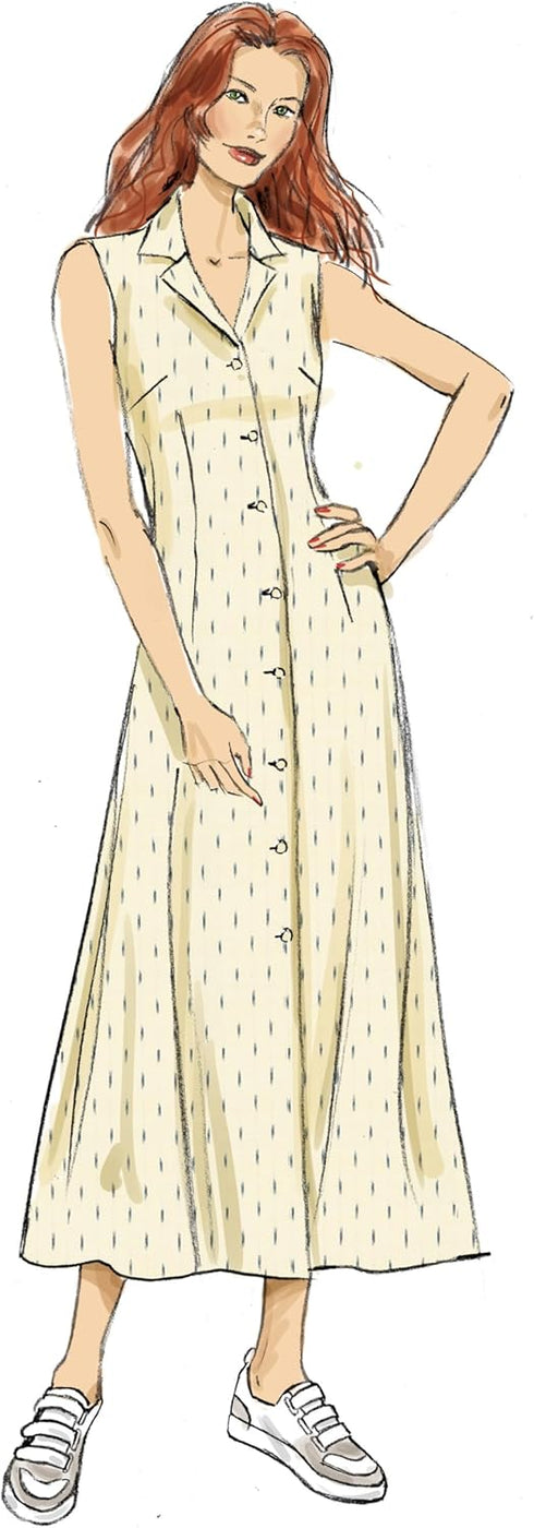 Butterick Misses' Classic Shirt Dress Sewing Pattern Packet by Palmer/Pletsch, Design Code B6974, Sizes 16-18-20-22-24, Multicolor...
