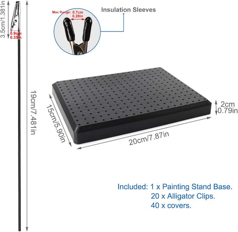 Evemodel GJJC19B Painting Stand Big Base 14 x 19 Holes and 20pcs Alligator Clip Stick Set Modeling Tools for Airbrush Hobby Model Parts New...