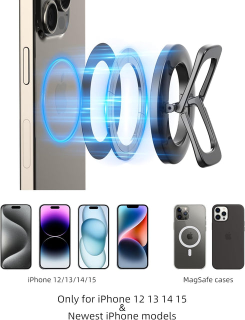 Adjustable Magnetic Phone Ring Holder for Magsafe Grip, Adjustable Magnetic Phone Ring Holder Removable Finger Phone Ring......