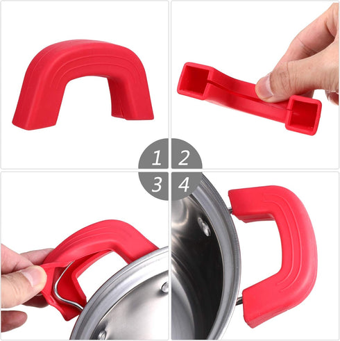 Assist Pan Handle Holder Silicone: Hot Skillet Handle Covers Pot Holder Sleeve Cast Iron Skillets for Enameled Griddles Casserole Frying Pans Cook...