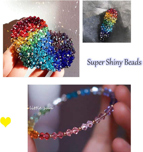 100 Pcs 6mm Crystal Bicone Faceted Glass Beads for Jewelry Making...