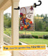 Wall Garden Flag Stand Holder Pole with 2 Stoppers for 12 x 18 Outside Small Flags Décor, One Piece Wall Mounted Metal Garden Flag Scroll Hanger f...