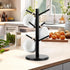Mug Tree, Thicker Base Coffee Cup Holder for Countertop, Sturdy Wood Coffee Tree Mug Holder Stand with 6 Hooks, Non-Slip Mug Rack for Home Storage...