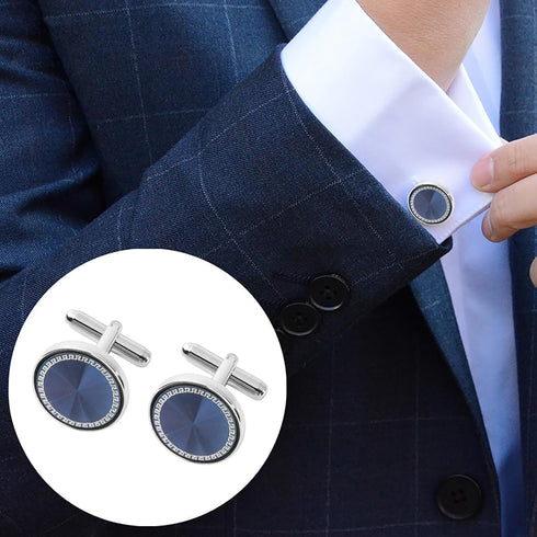 Cufflinks for Men Classic Wedding Business Shirt Cuff Links Silver Gold Black Set Gifts with Box...