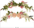 Lvydec Artificial Peony Flower Swag, 25 Inch Decorative Swag with Champagne Peony White Rose and Green Leaves for Wedding Arch Front Door Wall Dec...