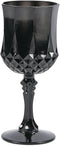 Fun Express Plastic Black Patterned Wine Glasses - Set of 12, 8 oz Goblets for Weddings, Halloween, and Parties - Elegant and Convenient...