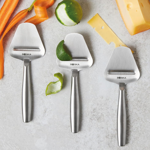 Boska Stainless Steel Cheese Slicer - Copenhagen For All Types of Cheese - Multi-Functional Cheese Slicer - Handheld Slicer - Silver Non-Stick - D...