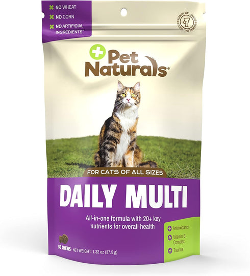 Pet Naturals Daily Multivitamin for Cats with Biotin, Taurine and Arginine, 30 Fish Flavored Chews...