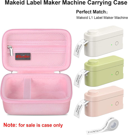 Carrying Case for Makeid Label Maker Machine, Makeid L1 Portable Bluetooth Label Printer Handheld Label Printer Storage Holder Bag, Extra Mesh Poc...