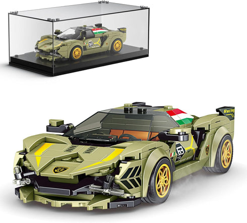 Mould King Speed Champion Sina Super Car Building Sets with Display Case,27003 Model Car Kits Sports Car Building Blocks, Cool Simulation Cockpit ...