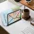 Modern Mail Holder for Home Office, Metal Letter Organizer Sorter for Desk, Cutout Mail Envelope Design, Bill Filling Paper Document Rack, Envelop...
