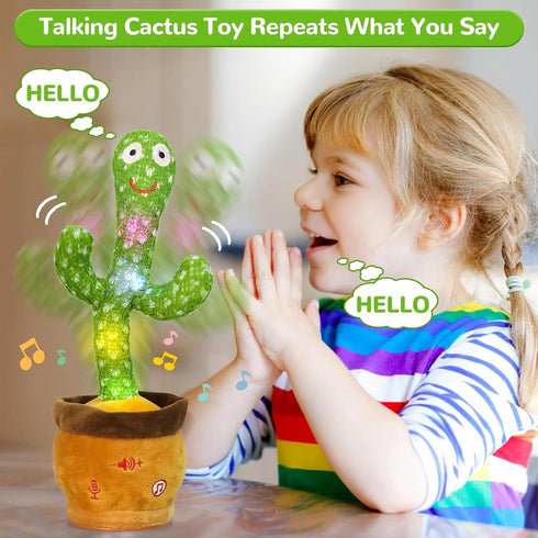 Emoin Dancing Cactus Talking Cactus Toy, Cactus Baby Toy Singing Children's Song+Box,Mimicking Cactus Recording &Repeating What You Say,Electronic...