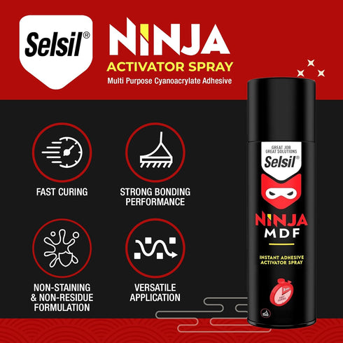 SELSIL CA Glue Activator Spray (2 x 6.76 fl oz) - Cyanoacrylate Glue Activator, Professional Fast Clear Adhesive Accelerators for Woodworking, Met...
