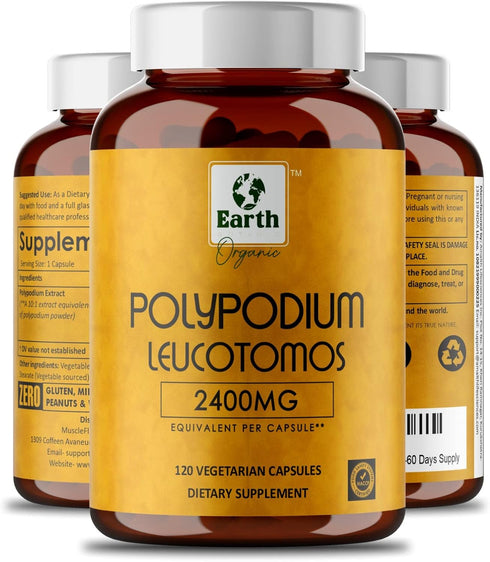Polypodium Leucotomos Extract 2400mg 120 Veg Capsules - Supports Natural Healthy Skin Care- Antioxidant- Natural Skin Tone- Vegetarian, Non- GMO 4...