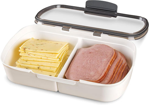 ProKeeper Split Deli Food Storage Container with Air-Tight Silicone Seal and Dry Erase Compatible Lid, 11.75...