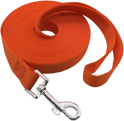 Nylon Training Dog Leash for Small Medium Large Dogs, 15ft 20ft 30ft 50ft Long Leash Dog/Puppy Lead for Obedience Recall Training, Camping (20ft, ...