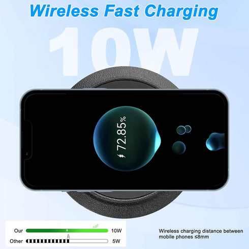 XMSJSIY Desktop Embedded Wireless Charger 3-in-1 Multifunctional Pop-Up 10W Fast Charging Wireless Charger USB Desktop Charger Dual USB Charging f...