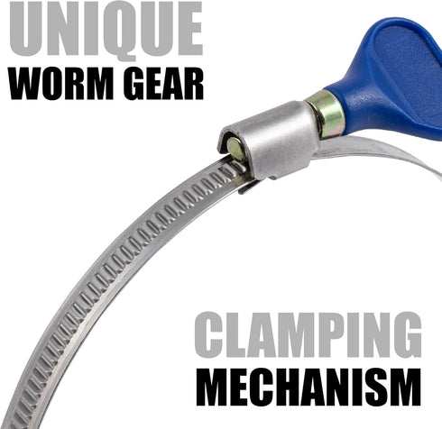 Fulton 2 1/2 Inch Thumb Screw Key Adjustable 304 Stainless Steel Hose Clamps, Pipe Clamp, Worm Gear Clamps, Dryer Vent Clamp, Dust Collection, Aut...