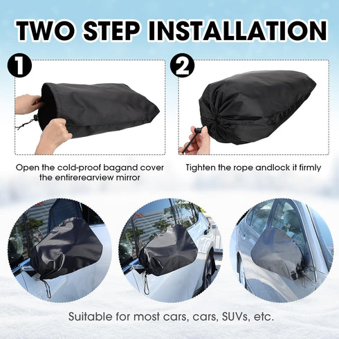 Frienda 6 Pieces Waterproof Side Mirror Covers Auto Rearview Protection Cover Exterior Rear View Accessories Car Mirror Accessories with Drawstrin...