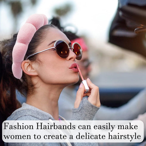 Spa Makeup Headband for Washing Face, Sponge Skincare Face Wash headbands for Women Girls - Bubble Soft Terry Towel Cloth Hair Band for Skincare M...