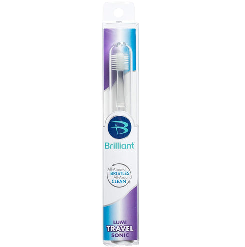 Brilliant Lumi 360 Round Head Travel Sonic Electric Toothbrush for Adults - Tooth Brush with LED Microfiber Bristles Gentle Sonic Technology for a...