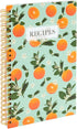 Blank Recipe Book to Write Your Own Recipes, 120 Pages, 8 Sections, Floral and Orange Theme, Laminated Hardcover (5.5 x 8.5 In)...