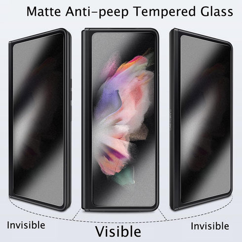 2 Pack Privacy Tempered Glass Matte Designed for Galaxy Z Fold 5/ Z Fold 4 Screen Protector, 2PCS Anti-peep Tempered Glass Film 9H Hardness Scratc...